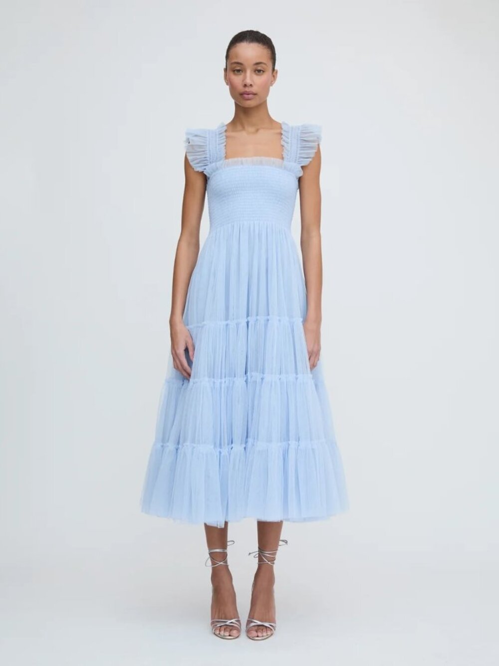 Hill House Collector's Edition Tulle Ellie Nap Dress Powder Blue Medium Sheer - Picture 2 of 15